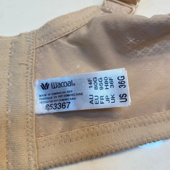 NWT Beige Wacoal Awareness Bra- 36G - Picture 6 of 7